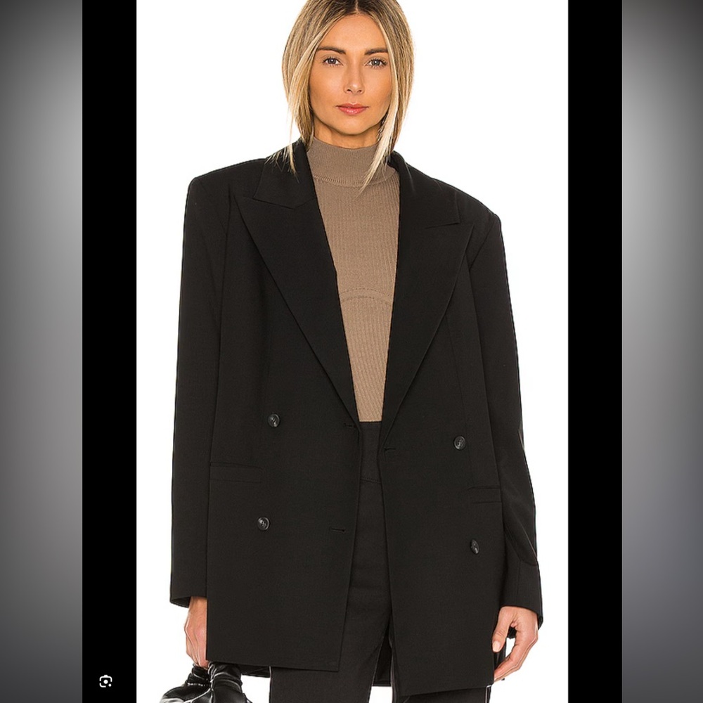 L’Academie Oversized Double Breasted Blazer in Black